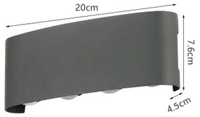 Brilagi - FLAREBOX LED/8W/230V kültéri fali lámpa, antracit, IP65