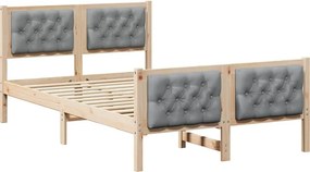 vidaXL Ágykeret fejtámlával Világosszürke 120 x 200 cm szövet