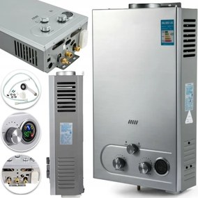 Gázüzemű vízmelegítő 6L/min 12kW PB-gáz átfolyós Jacuzzi Ház lakókocsi