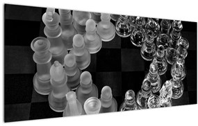 Kép - fekete-fehér sakk (120x50 cm)