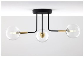 Jupiter 2039 - Felületre szerelhető csillár BURANO 3xG9/10W/230V fekete/arany/átlátszó