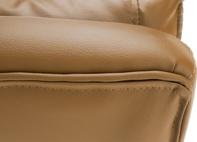 Irodai szék lábtartóval, textilbőr barna, DRAKE