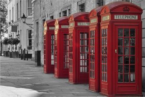 Kép - Londoni telefonfülkék (90x60 cm)