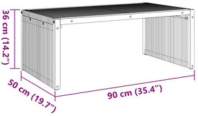 Kert Oldalasztal 90x49.7x36 cm Tömör Fa Teak