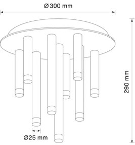 Mennyezeti lámpa GLAM 9xG9/8W/230V arany