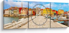 Kép - Poreč régi isztriai városa, Horvátország (órával) (90x30 cm)