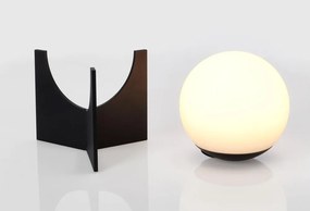 Fekete fém LED dimmelhető asztali lámpa műanyag búrával (magasság 16 cm) Cardamom – Bizzotto