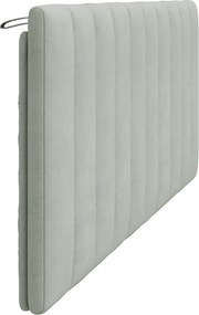 világosszürke bársony fejtámla párna Hanko 200 cm