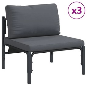 Kerti Kanapé Szett 5 pcs Antracitszürke Acél