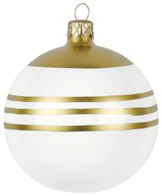 3 db-os fehér-aranyszníű üveg karácsonyi dekoráció készlet - Ego Dekor