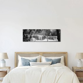 Kép - Fekete-fehér vízesés (órával) (90x30 cm)
