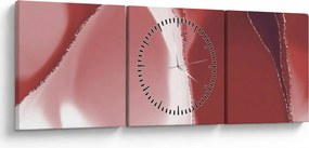 Kép - Piros absztrakt virág N⁰3 (órával) (90x30 cm)