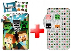 Minecraft Ágyneműhuzat És Gumis Lepedő Szett