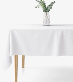 Goldea ünnepi viaszosvászon terítő - fehér nagy ornamentekkel ékesített 140 x 220 cm