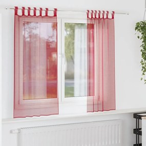 vidaXL 2 db borvörös fátyolfüggönyök hurokkal 140x140 cm