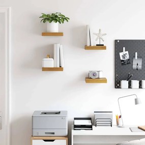 vidaXL Falpolc Falra szerelhető 4 pcs Bézs 23 x 23,5 x 4 cm Faanyag