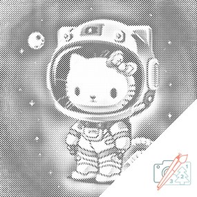 Gario PontPöttyöző Hello Kitty Méret: 50 x 50 cm, Keretezés: Kerettel, Pontok színe: Fekete