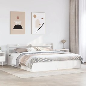 fehér tömör fenyőfa ágykeret fejtámlával 180 x 200 cm