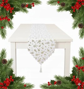 Karácsonyi Asztalterítő Csillag Karácsonyfa 180x35