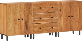 vidaXL 3 db tömör akácfa kisszekrények 60 x 33 x 75 cm