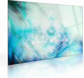 Kép - Merkaba türkiz háttérrel (üvegen) (70x50 cm)