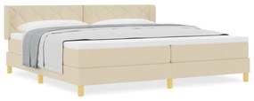 Boxspring ágy matraccal és krém szövettel, 200 x 200 cm