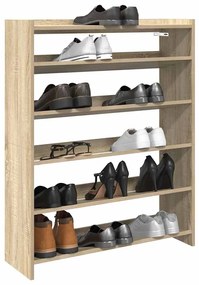 sonoma tölgy színű szerelt fa cipőtartó 80x25x100 cm