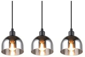 Fekete-ezüstszínű függőlámpa üveg búrával Molly – Trio