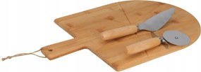Bambusz pizza szeletelő készlet