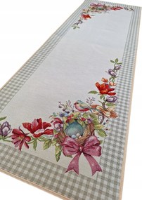 Húsvéti asztali futó asztalra, dohányzóasztalra 47x140 cm 1290LI Virágok