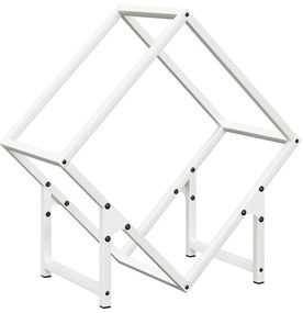 fehér hidegen hengerelt acél tűzifatároló 50x25x50 cm