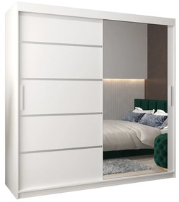 Ruhászekrény 200 cm tükörrel Verika 2 200 (fehér). 1064226