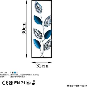 Leaf fém fali dekoráció, 32×90 cm – TR930DYU1236