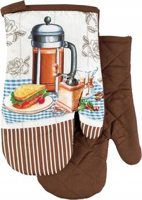 Konyhai kesztyű mágnessel és hurokkal Préselő barna
