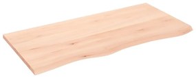 kezeletlen tömör tölgyfa fali polc 100x50x2 cm