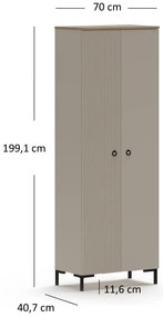 Ruhásszekrény Demandaron 3 (taupe + silverjack tölgy) . Akció -17%. 1116805