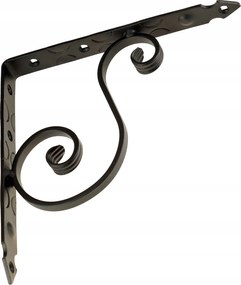 Kovácsoltvas Dekoratív Polc Tartó 275 x 275 MM Fekete