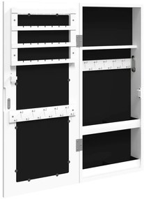 fehér falra szerelhető tükrös ékszerszekrény 30x8,5x67 cm