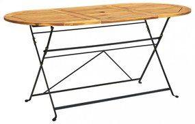 ovális tömör akácfa kerti asztal 160 x 85 x 74 cm