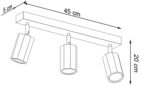 Sollux SL.1030 - Spotlámpa ZEKE 3xGU10/40W/230V tölgy