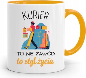 Sárga Bögre Futárnak Életmód Ajándék fényképes nyomtatással