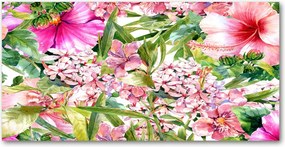 Konyhai panel Virágos mintás 140x70 cm Ragasztó