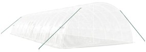 fehér acélvázas melegház 96 m² 16 x 6 x 2,85 m