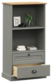 VIGO szürke tömör fenyőfa könyvespolc 60x35x114,5 cm