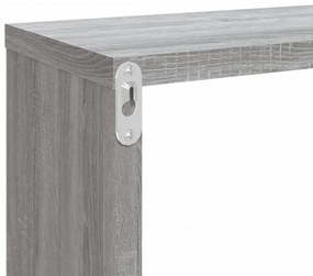 2 db szürke sonoma színű szerelt fa fali kockapolc 80x15x26,5cm