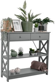 Konzolasztal, szürke, LOMIR