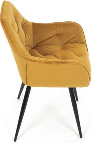 Jídelní židle, žlutá, sametová látka, DCH-421 YEL4