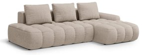Világosbarna kinyitható-tárolóhelyes sarokkanapé (jobb oldali-heverő résszel) Linz – Cosmopolitan Design
