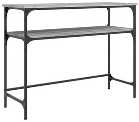 szürke sonoma színű szerelt fa konzolasztal 100x35,5x75 cm