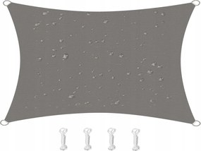 Kerti sötétítő napvitorla Uv védelem vízálló téglalap alakú szürke 2x3m